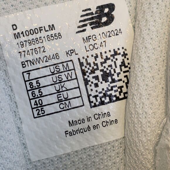 New Balance 1000 Shoes M1000FLM Mineral Sea Salt Grey Men's Size 7 Women's 8.5 - Picture 7 of 8